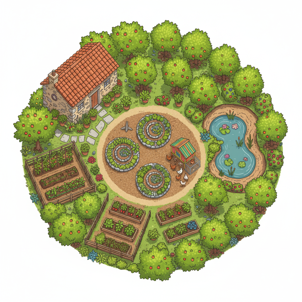 Map Permaculture Zones 0-2: Winter Beginner Guide